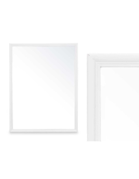 Espejo pared marco madera 65 x 85 cm blanco