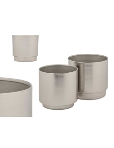 Set 2 macetas plateadas