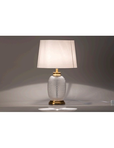 Lámpara de sobremesa pie transparente