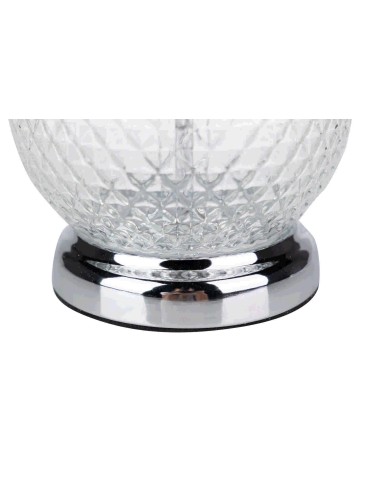 Lámpara sobremesa blanca pie transparente...