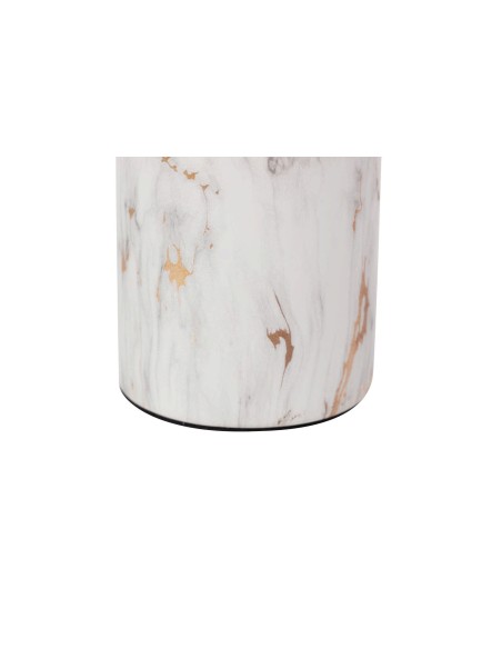 Lámpara de mesa pie marmolado dorado y blanco