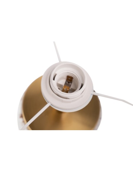 Lámpara de mesa pie marmolado dorado y blanco