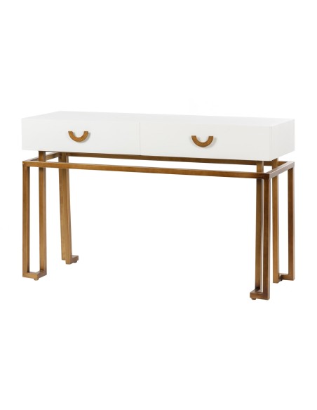 Consola moderna blanco y dorado