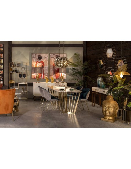 Consola moderna blanco y dorado