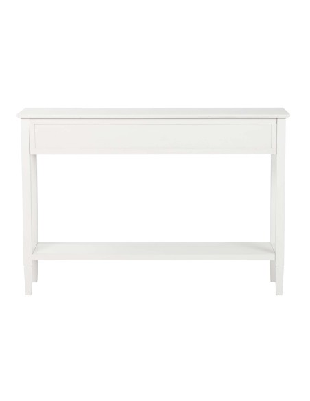 Mueble recibidor blanco con 3 cajones y estante inferior