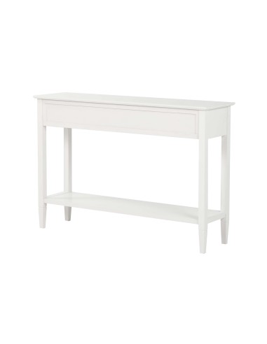 Mueble recibidor blanco con 3 cajones y estante...