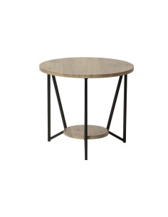Mesita auxiliar metal/vinilo madera clara
