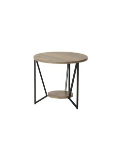 Mesita auxiliar metal/vinilo madera clara 2