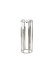 Mesita auxiliar cristal plateado
