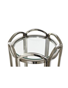 Mesita auxiliar cristal plateado 2