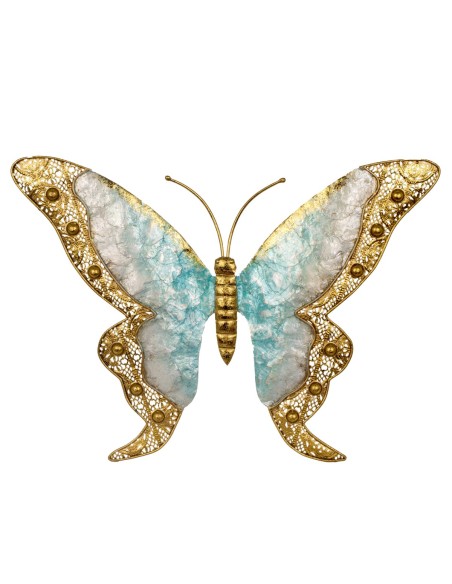 Decoración de pared Mariposa Oro Nácar Grande