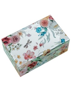 Joyero de cristal y flores