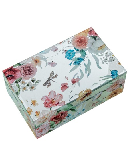 Joyero de cristal y flores