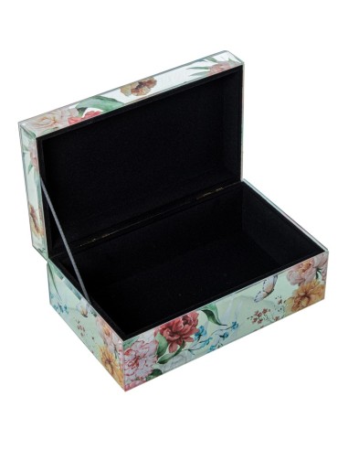 Joyero de cristal y flores