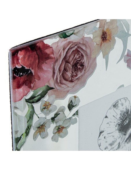 Portafotos cristal de flores