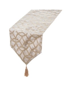 Camino de mesa crema poliéster