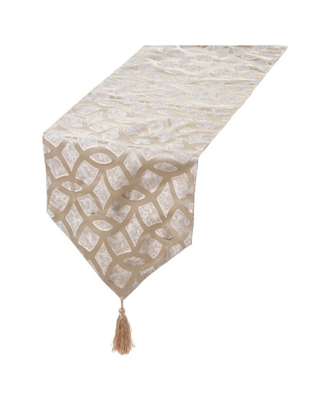 Camino de mesa crema poliéster