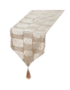 Camino de mesa crema rectángulos