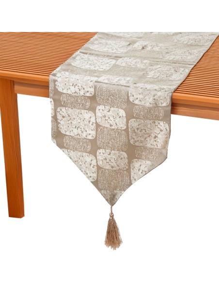 Camino de mesa crema rectángulos
