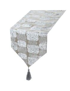 Camino de mesa gris rectángulos