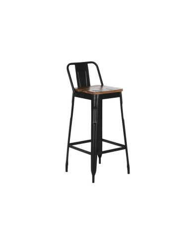 Taburete de metal/madera negro