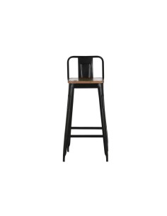 Taburete de metal/madera negro 2