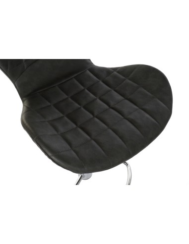Taburete Pu de metal gris oscuro