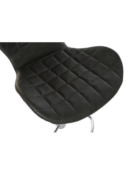 Taburete Pu de metal gris oscuro