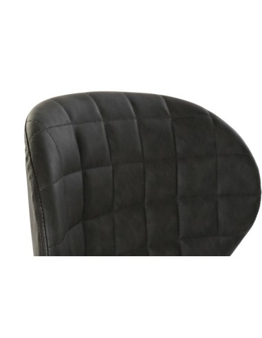 Taburete Pu de metal gris oscuro