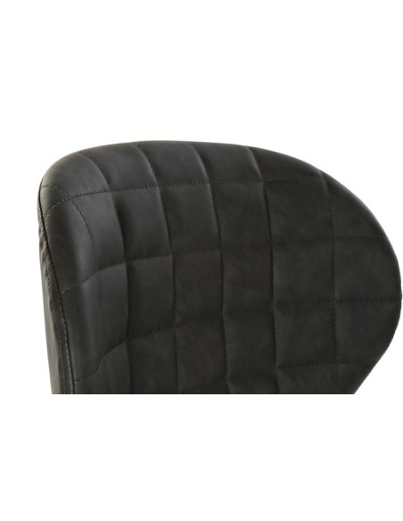 Taburete Pu de metal gris oscuro