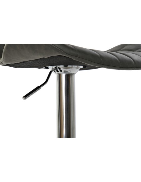 Taburete Pu de metal gris oscuro