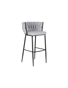Taburete trenzado gris metal