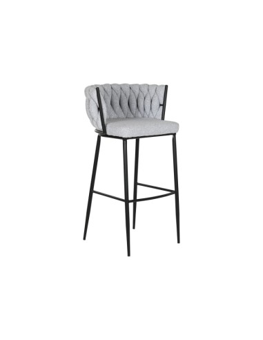Taburete trenzado gris metal
