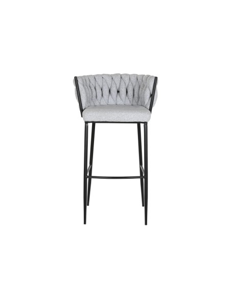 Taburete trenzado gris metal