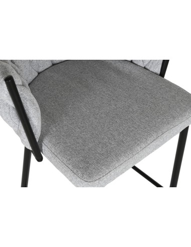 Taburete trenzado gris metal