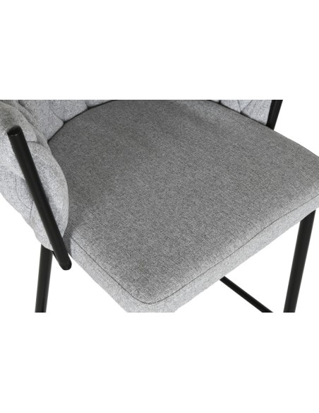 Taburete trenzado gris metal