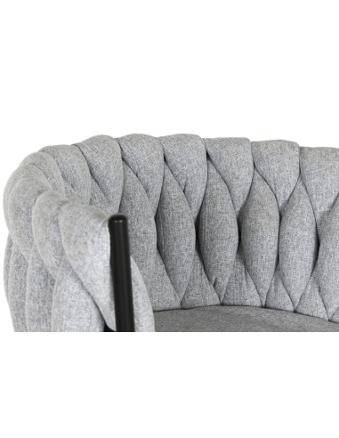 Taburete trenzado gris metal