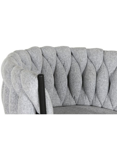 Taburete trenzado gris metal