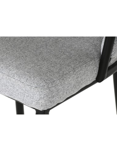 Taburete trenzado gris metal
