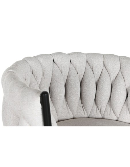 Taburete trenzado beige metal