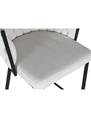 Taburete trenzado beige metal