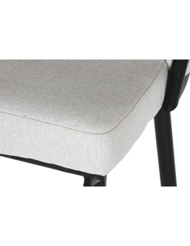 Taburete trenzado beige metal