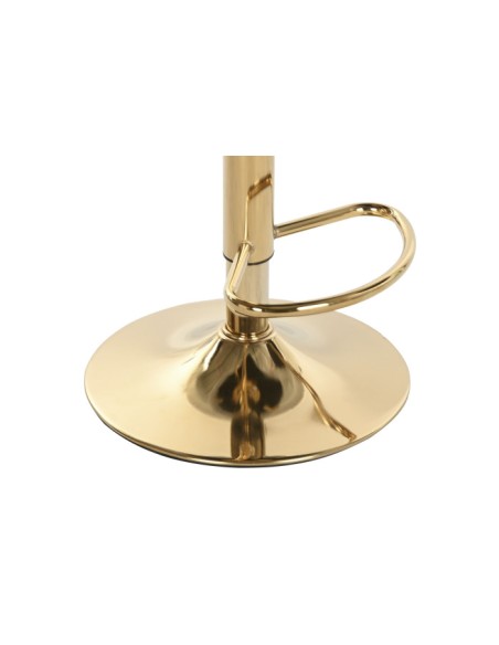 Taburete trenzado gris metal dorado