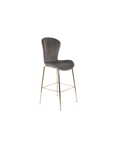 Taburete con respaldo gris oscuro