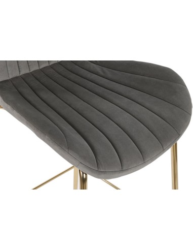 Taburete con respaldo gris oscuro