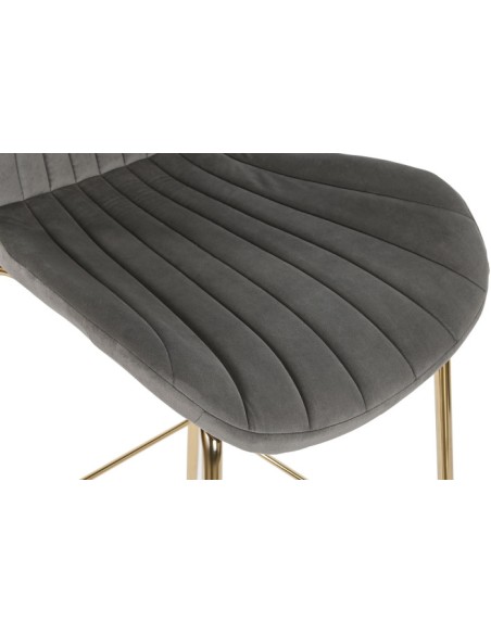 Taburete con respaldo gris oscuro