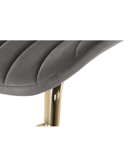 Taburete con respaldo gris oscuro