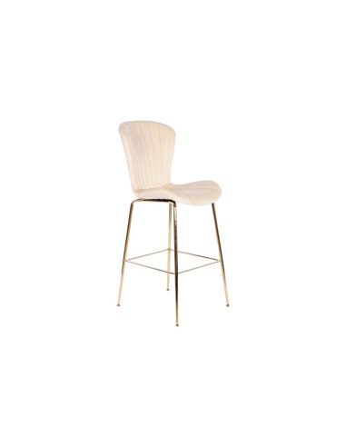 Taburete crema con respaldo