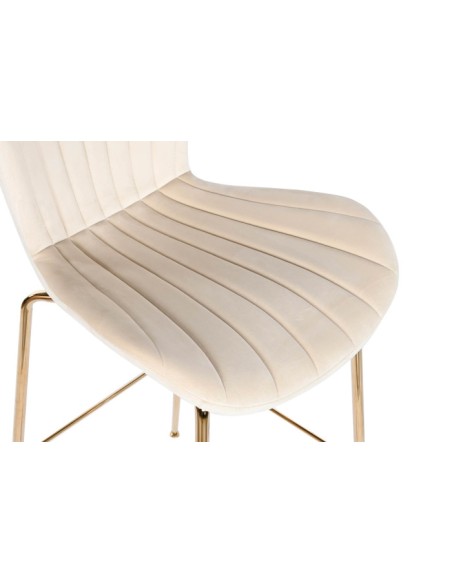 Taburete crema con respaldo