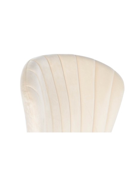 Taburete crema con respaldo